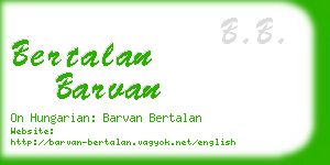 bertalan barvan business card